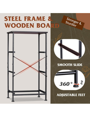 Cajonera WLIVE 3 Cajones Gris Oscuro, Almacenamiento Multifuncional