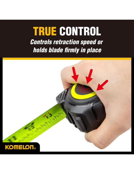 Cinta Métrica Komelon TC16 4.88m con Control de Retracción
