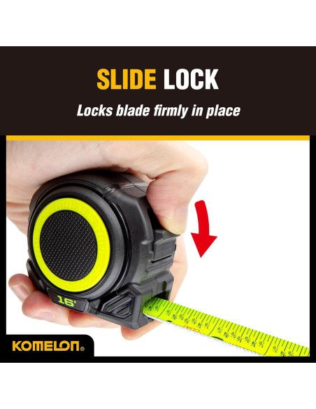 Cinta Métrica Komelon TC16 4.88m con Control de Retracción