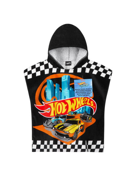 Toalla Poncho Get Trend Hot Wheels Niños 4-9 Años Algodón