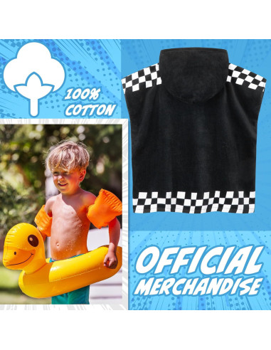 Toalla Poncho Get Trend Hot Wheels Niños 4-9 Años Algodón