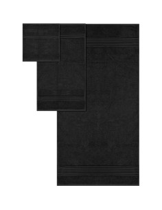 Juego de Toallas Utopia de 8 Piezas 100% Algodón Negro 2