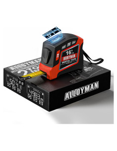 Cinta Métrica Digital Alloyman 4.9m, 6 Unidades, 4 Modos