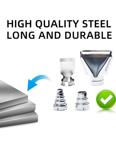 Kit de 4 Boquillas de Acero Inoxidable para Pistola de Calor