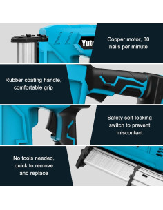 Clavadora de Clavos Inalámbrica Yutesiri 18V para Makita 2