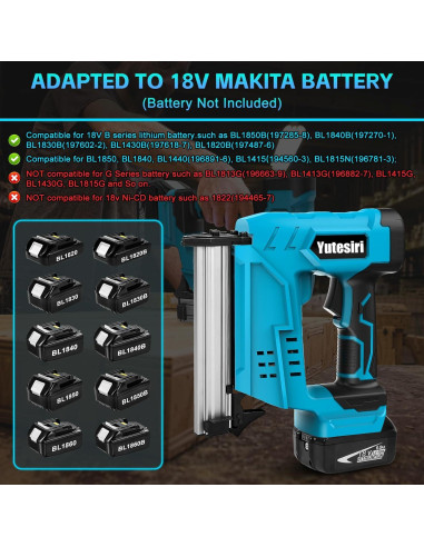 Clavadora de Clavos Inalámbrica Yutesiri 18V para Makita