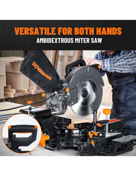 Sierra Ingletadora DOVAMAN 10" Deslizante con Guía Láser