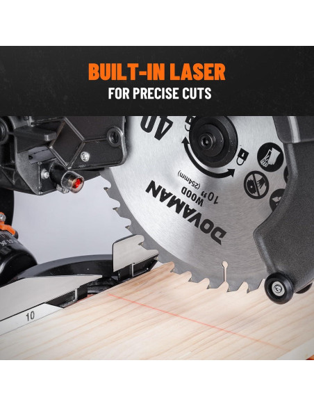 Sierra Ingletadora DOVAMAN 10" Deslizante con Guía Láser