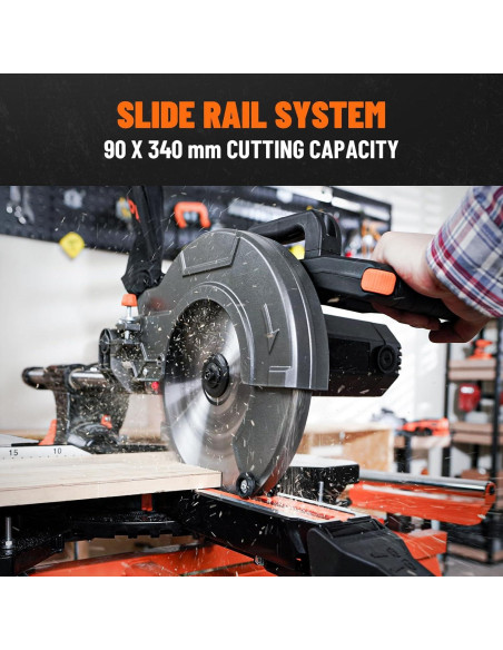 Sierra Ingletadora DOVAMAN 10" Deslizante con Guía Láser