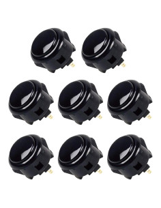 Botones de Presión Sanwa OBSF-30 - 8 Piezas 30mm Negro