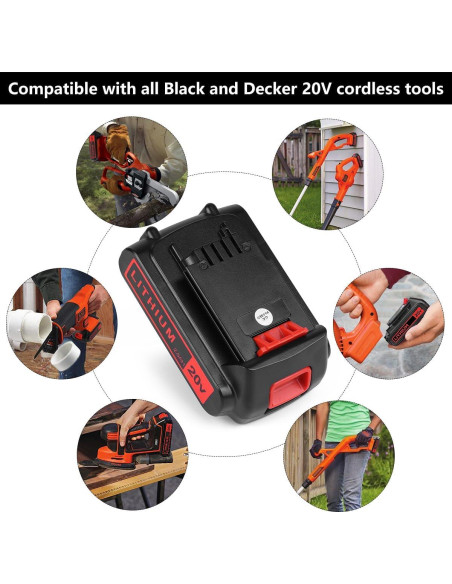 Batería de Litio 20V 2.5Ah KINGTIANLE para Black and Decker Batería de Litio 20V 2.5Ah KINGTIANLE para Black and Decker