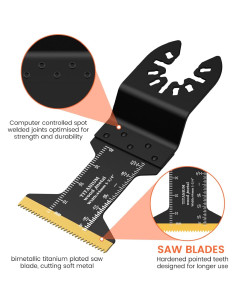 Hojas de Sierra Oscilante de Titanio TEMINO 4 Piezas 3.49-4.45 cm 2