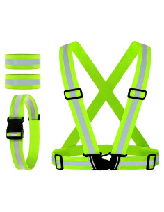 Chaleco Reflectante ILNCLUY Ajustable con Cinturón y 2 Brazaletes