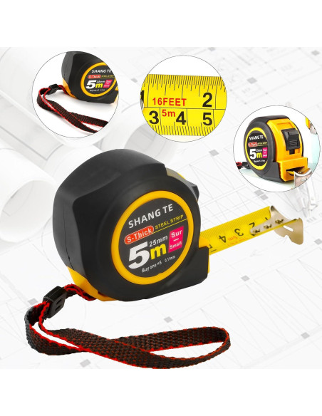 Cinta Métrica Retráctil Yekepal 4.9 m Auto Bloqueante Cinta Métrica Retráctil Yekepal 4.9 m Auto Bloqueante