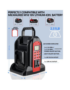 Inversor de Potencia Taingwei 350W para Batería Milwaukee M18 2