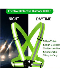 Chaleco Reflectante ILNCLUY Ajustable con Cinturón y 2 Brazaletes 2