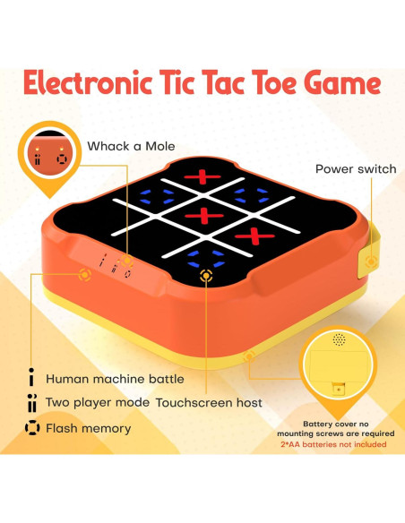 Juego Electrónico 4 en 1 Bacare - Tic Tac Toe, Memoria, Whack-a-Mole Juego Electrónico 4 en 1 Bacare - Tic Tac Toe, Memoria, Whack-a-Mole