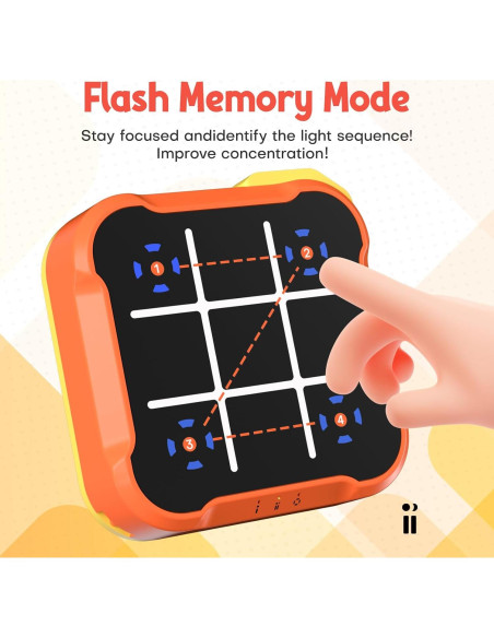 Juego Electrónico 4 en 1 Bacare - Tic Tac Toe, Memoria, Whack-a-Mole Juego Electrónico 4 en 1 Bacare - Tic Tac Toe, Memoria, Whack-a-Mole