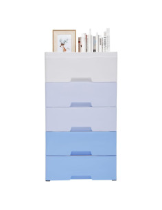 Cajonera de Plástico DHBREK 5 Cajones Azul Gradiente 45x30x84cm