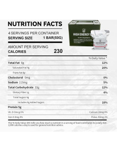 Raciones de Comida de Emergencia BDH - 20 Bolsas 18400 Calorías 2