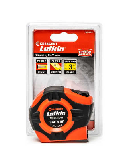 Cinta Métrica Lufkin Quickread 4.88 m Naranja Alta Visibilidad Cinta Métrica Lufkin Quickread 4.88 m Naranja Alta Visibilidad