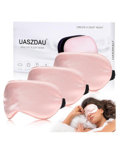 Máscara de Sueño de Seda Uaszdau - Paquete de 3 Rosa