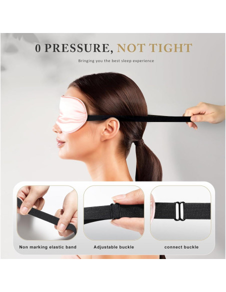 Máscara de Sueño de Seda Uaszdau - Paquete de 3 Rosa