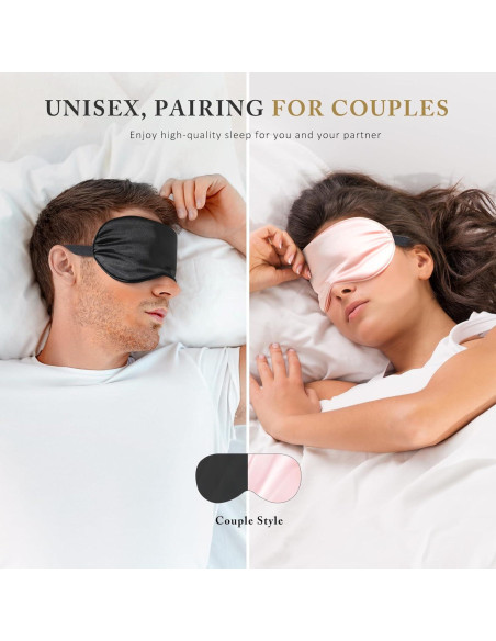 Máscara de Sueño de Seda Uaszdau - Paquete de 3 Rosa