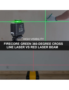 Nivel láser verde Firecore 360 autolevelante con soporte 2