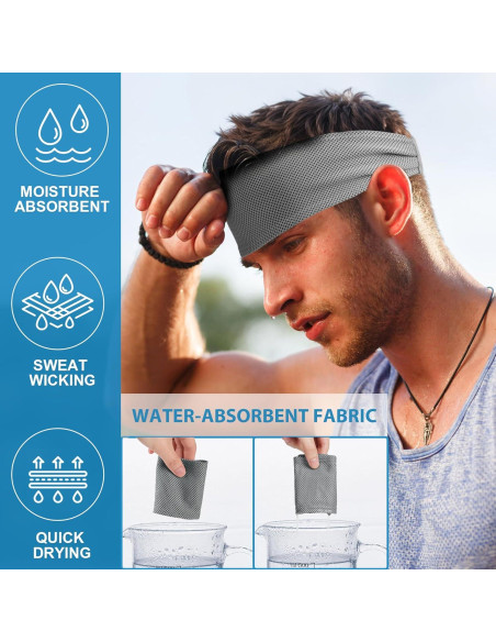 Cinta de Cabeza Deportiva Sukeen para Hombres - Enfriamiento, Antideslizante, Secado Rápido