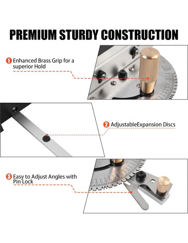 Medidor de Inglete de Precisión JCFANTS 44.96 cm Aluminio