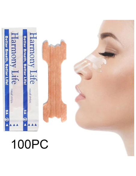 100 Tiras Nasales Anti Ronquidos MIBICIRI 55x16mm Pequeñas