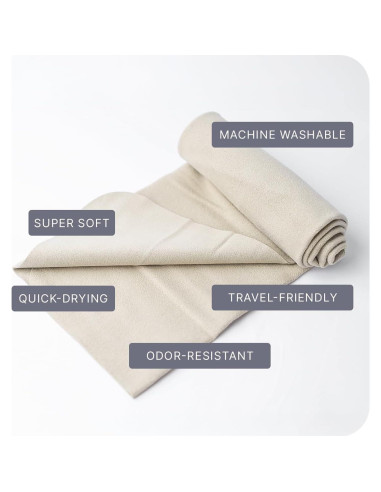 Toalla de Yoga WeGym Suede Piedra 67.7x39.9cm Secado Rápido