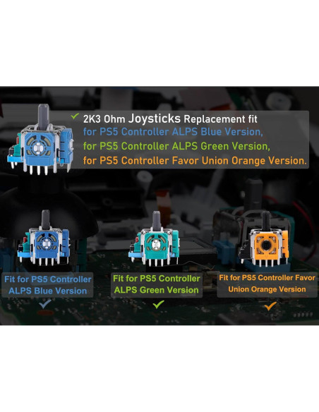 4 Joysticks Analógicos 3D Reemplazo para Controlador PS5 IKPEK