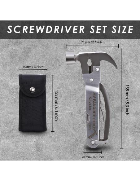 Martillo Multiherramienta 12 en 1 PRETTYFINE para Camping