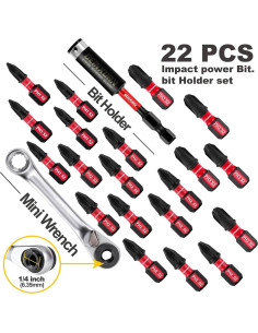Juego de Bits de Destornillador GEINXURN 22 Piezas S2 con Soporte 2
