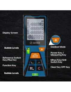 Medidor Láser SG SURGOAL 100m con 2 Niveles de Burbuja 2