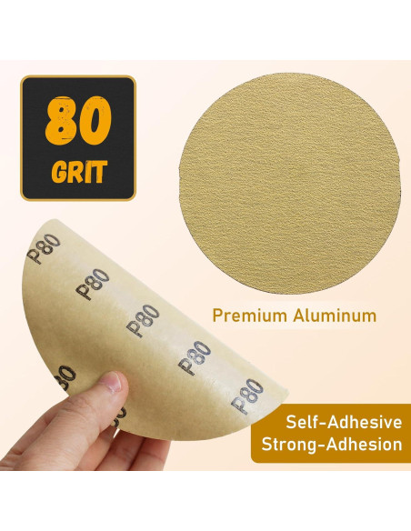 100 Discos de Lijado PSA 80 Grano 15.24 cm Glowentix