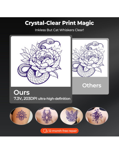 Impresora de Plantillas de Tatuaje MUNBYN ITP05 Inalámbrica