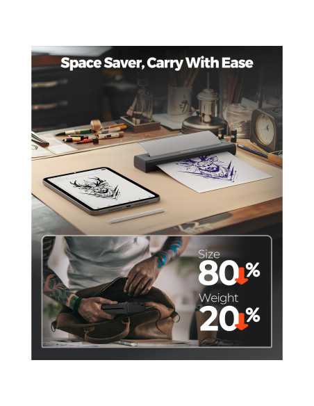 Impresora de Plantillas de Tatuaje MUNBYN ITP05 Inalámbrica