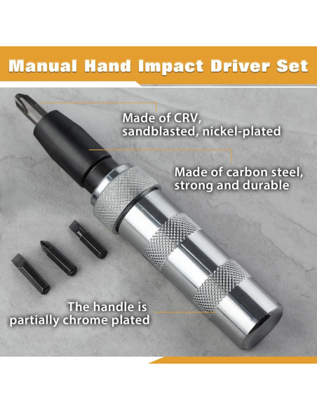 Juego de Destornillador de Impacto Manual LEONTOOL 5 Pcs