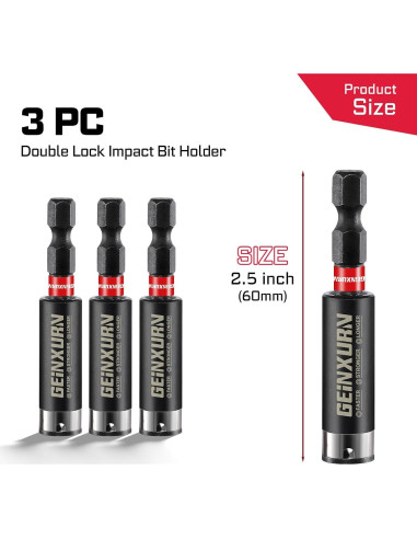 Soporte de Broca de Impacto GEINXURN 3PCS 2.5" (63.5mm) Acero