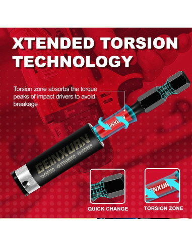 Soporte de Broca de Impacto GEINXURN 3PCS 2.5" (63.5mm) Acero