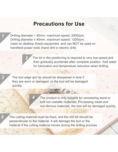 Broca Forstner 42mm uxcell de Carburo para Madera y Plástico