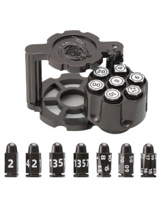 Dados de Metal DICEEVIL con Contenedor Revólver - 7 Dados Poliedros