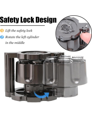 Dados de Metal DICEEVIL con Contenedor Revólver - 7 Dados Poliedros