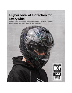 Casco de Motocicleta ILM MF567 Doble Visor Cobra Camaleon Gold S 2