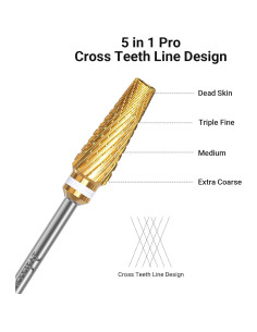 Brocas de Taladro para Uñas MelodySusie 5 en 1 Carburo 3/32" 2