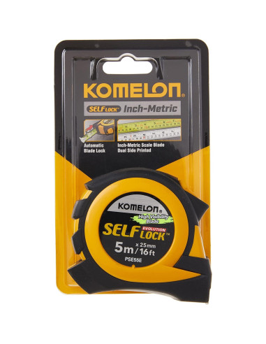 Cinta Métrica Auto Bloqueo Komelon PSE55E 5M Amarillo/Negro