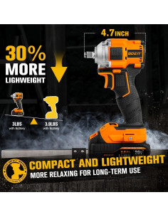 Llave de Impacto Inalámbrica BOEN IW-79 350N.m 1/2" Ligera 2